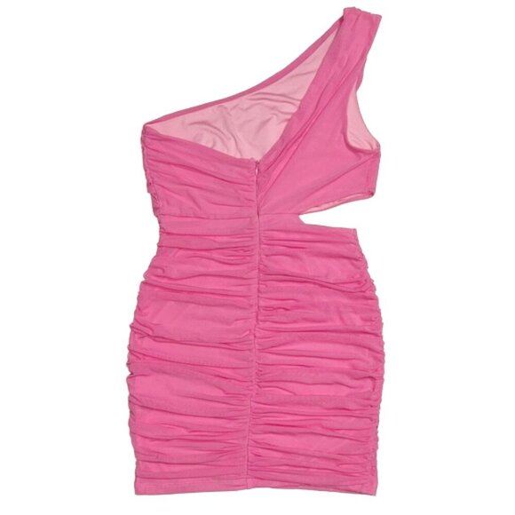 NWT Hello Molly Cupids Kiss Dress Pink One Shoulder Mini Ruched Bodycon Sexy M 6 - Picture 7 of 12